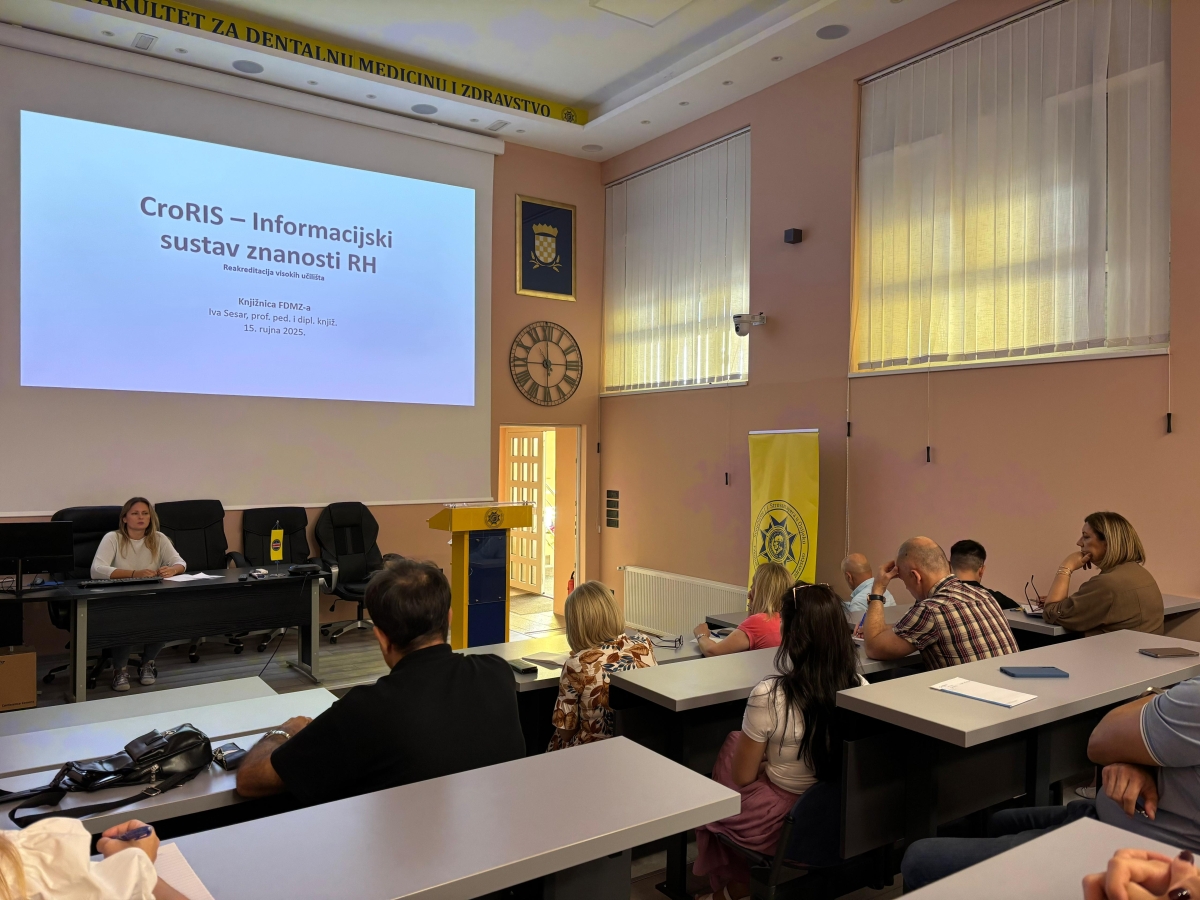 CroRIS Workshop Held at the Faculty of Dental Medicine and Health Osijek: Reaccreditation of Higher Education Institutions
